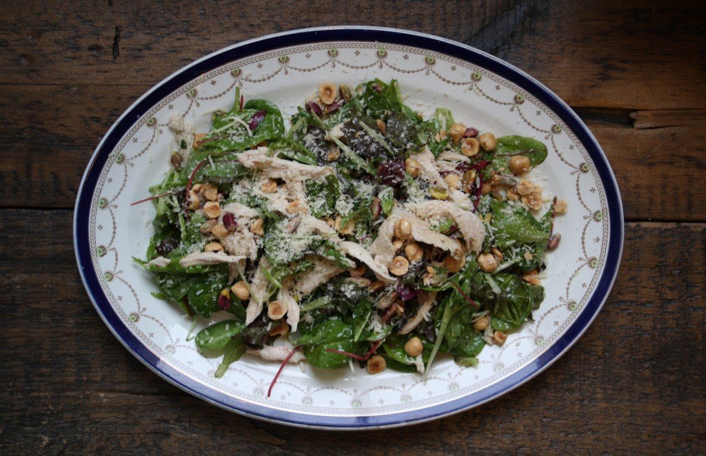 Leftovers - hazelnut parmesan salad