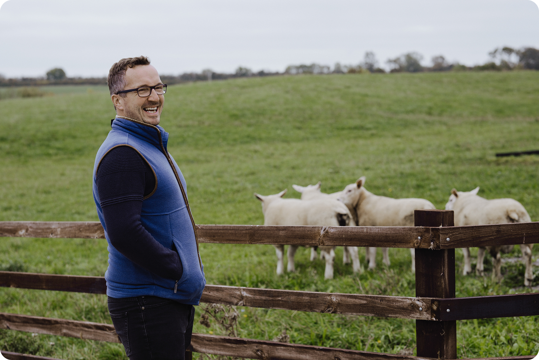 Daniel Hird of Whissendine farm with his ewes